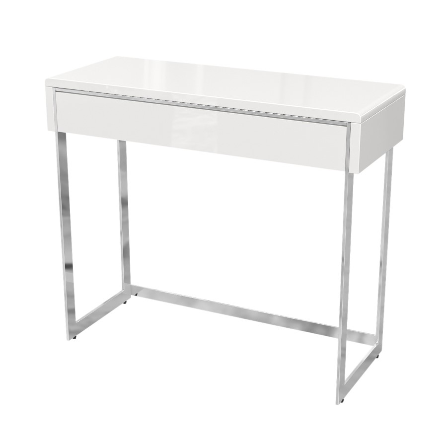 GRADE A1 - White High Gloss Console Table with Drawer - Tiffany