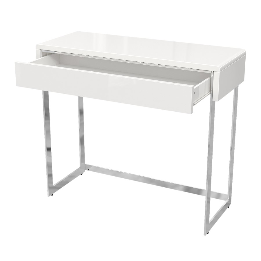 GRADE A1 - White High Gloss Console Table with Drawer - Tiffany