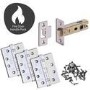Internal Black Nickel and Silver Polished Chrome Lever Door Handle with Latch and Hinges Pack - 75mm Latch - Timis - XL Joinery