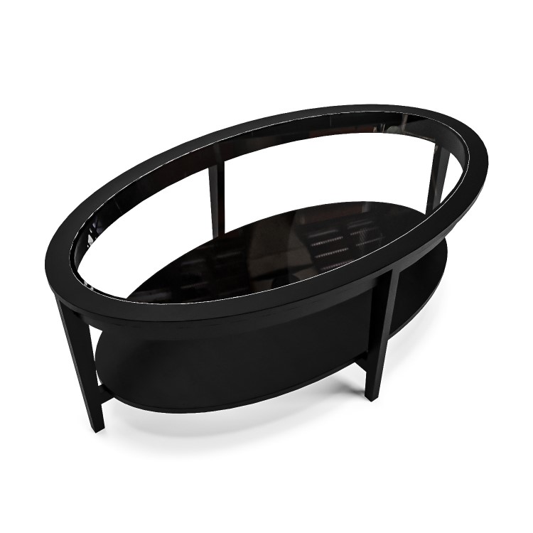 Oval Black Ash Coffee Table with Storage - Toula