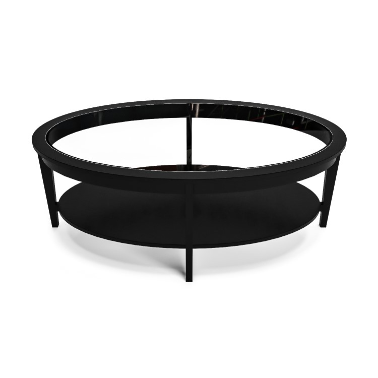 Oval Black Ash Coffee Table with Storage - Toula