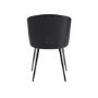 Set of 6 Beige Upholstered Dining Chairs with Black Wooden Curved Back - Tori