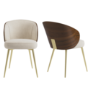 ONLY OPENED - Beige Upholstered Dining Chair with Wooden Back - Tori