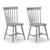 Julian Bowen Pair of Grey Dining Chairs with Spindle Back - Torino 