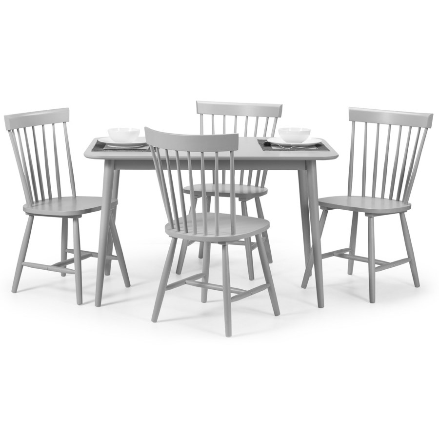 Julian Bowen Torino Grey Dining Table and 4 Torino Grey Chairs