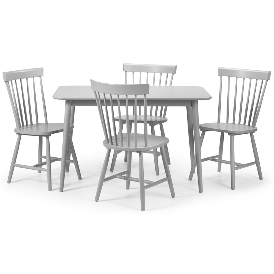 Julian Bowen Torino Grey Dining Table and 4 Torino Grey Chairs