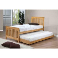 Birlea Furniture Toronto Single Bed With Trundle Guest Bed in Brown