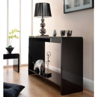 World Furniture Toscana Console Table in Black High Gloss