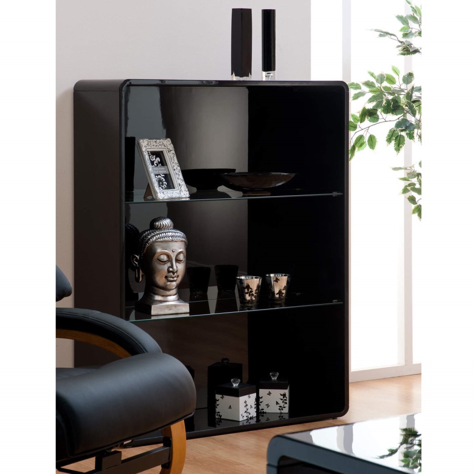 World Furniture Toscana Bookcase in Black High Gloss Furniture123