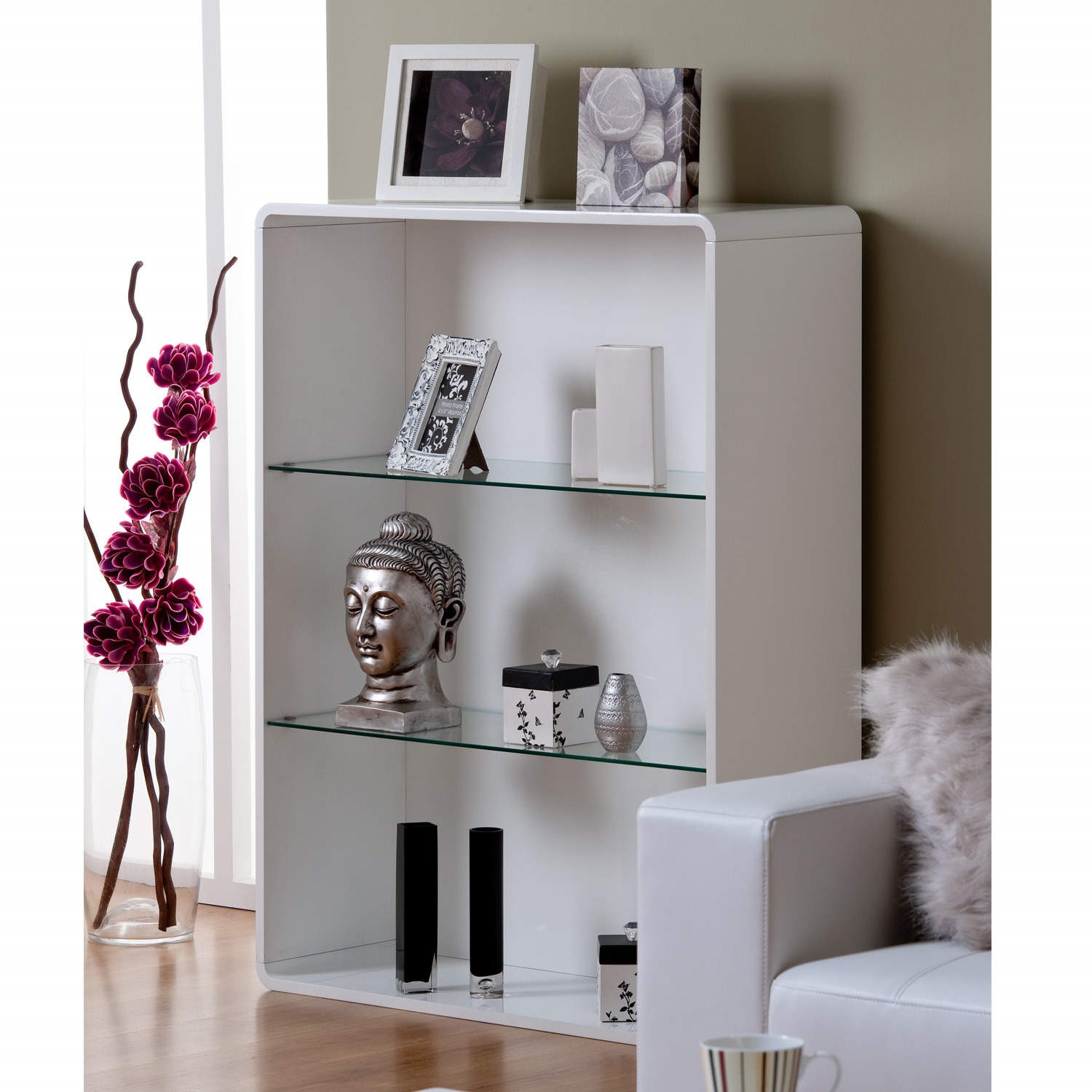World Furniture Toscana Bookcase in White High Gloss - Furniture123