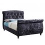 BirleaToulouse Double Bed Upholstered in Black Crushed Velvet