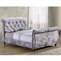 Birlea Toulouse Crushed Velvet Double Bed Grey