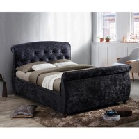 Birlea Toulouse Upholstered Black Super King Size Side Ottoman Bed