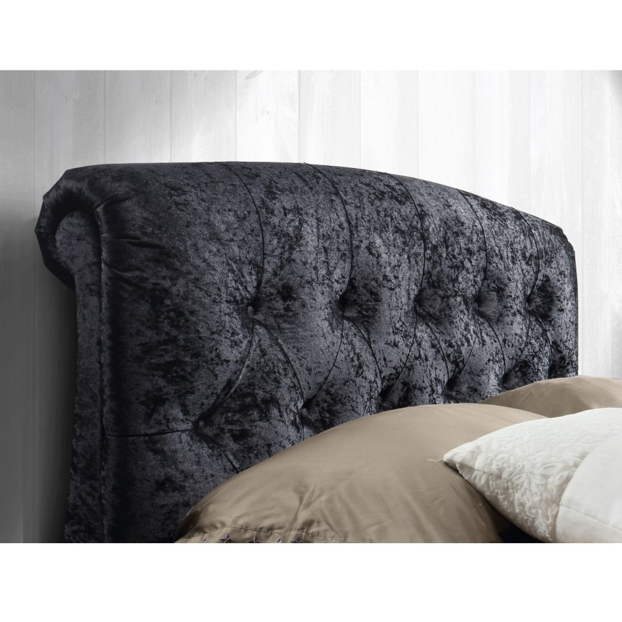 Birlea Toulouse Upholstered Black Super King Size Side Ottoman Bed