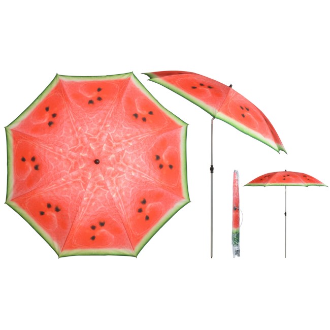 Watermelon Parasol with Metal Pole - Garden