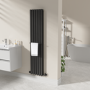 Black Designer Towel Holder for Steel & Electric Radiators - 320mm