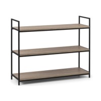 Oak Low Bookcase with Metal Frame - Julian Bowen Tribeca