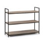 Oak Low Bookcase with Metal Frame - Julian Bowen Tribeca