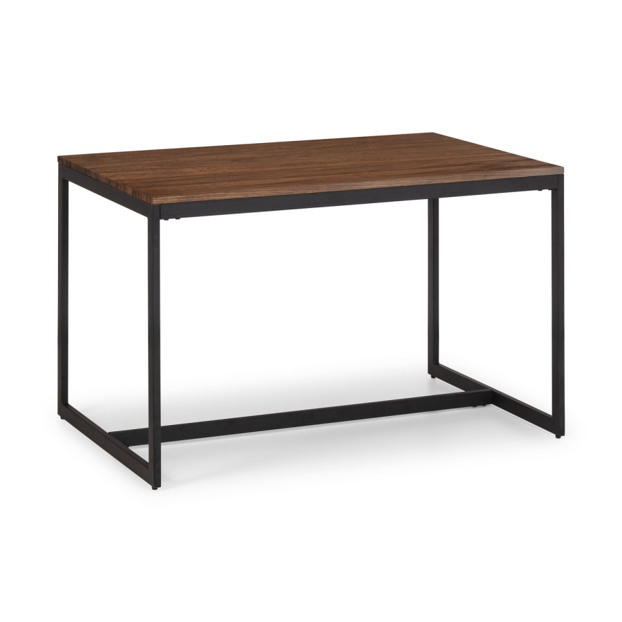 Walnut Dining Table with Matching Bench and 2 Grey Suede Dining Chairs - Julian Bowen