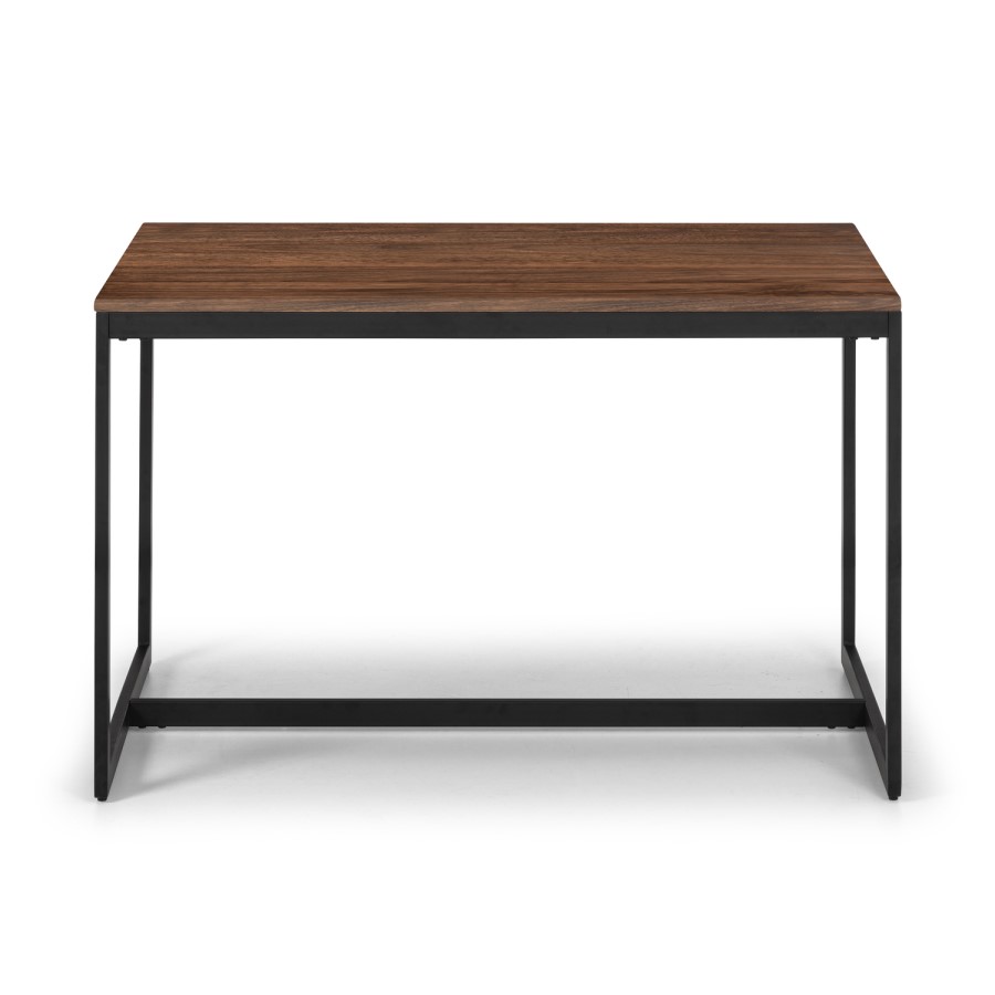 Walnut Dining Table with Matching Bench and 2 Grey Suede Dining Chairs - Julian Bowen