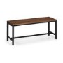 Walnut Dining Table with Matching Bench and 2 Grey Suede Dining Chairs - Julian Bowen