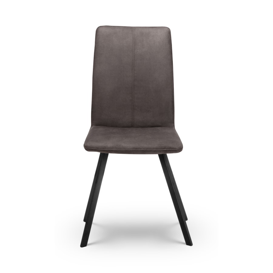 Walnut Dining Table with Matching Bench and 2 Grey Suede Dining Chairs - Julian Bowen