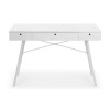 White Wooden Desk with Drawers - Julian Bowen