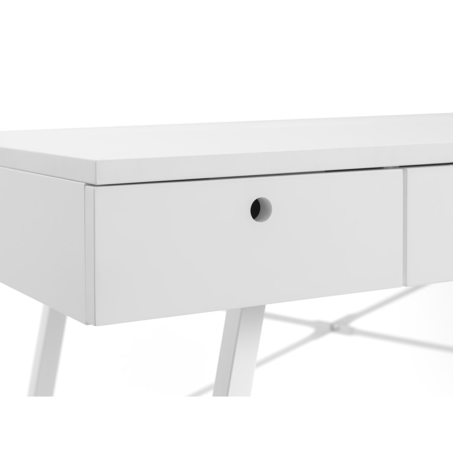 White Wooden Desk with Drawers - Julian Bowen
