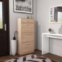 Torino Narrow Oak Effect Shoe Storage Cabinet - 18 Pairs
