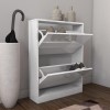 GRADE A1 - Torino 2 Drawer Shoe Storage Cabinet in White High Gloss - 6 Pairs