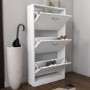 Torino Narrow White Shoe Storage Cabinet - 9 Pairs