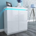 Vivienne White High Gloss Sideboard with LED Lighting 