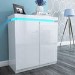 Slim White Gloss Shoe Cabinet with LEDs - 24 Pairs - Vivienne