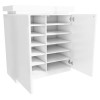 GRADE A2 - Tiffany White High Gloss Shoe Storage Cabinet with LED Lighting - 24 Pairs