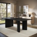 TRR001 Large Black Wooden Rectangular Dining Table - Seats 6 - 8 - Troy