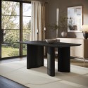 TRR002 Black Wooden Rectangular Dining Table - Seats 4 - 6 - Troy
