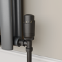 Elego Matte Black Modern TRV Angled Thermostatic Radiator Valves With Lockshield