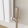Elego Chrome Modern TRV Angled Thermostatic Radiator Valves With Lockshield