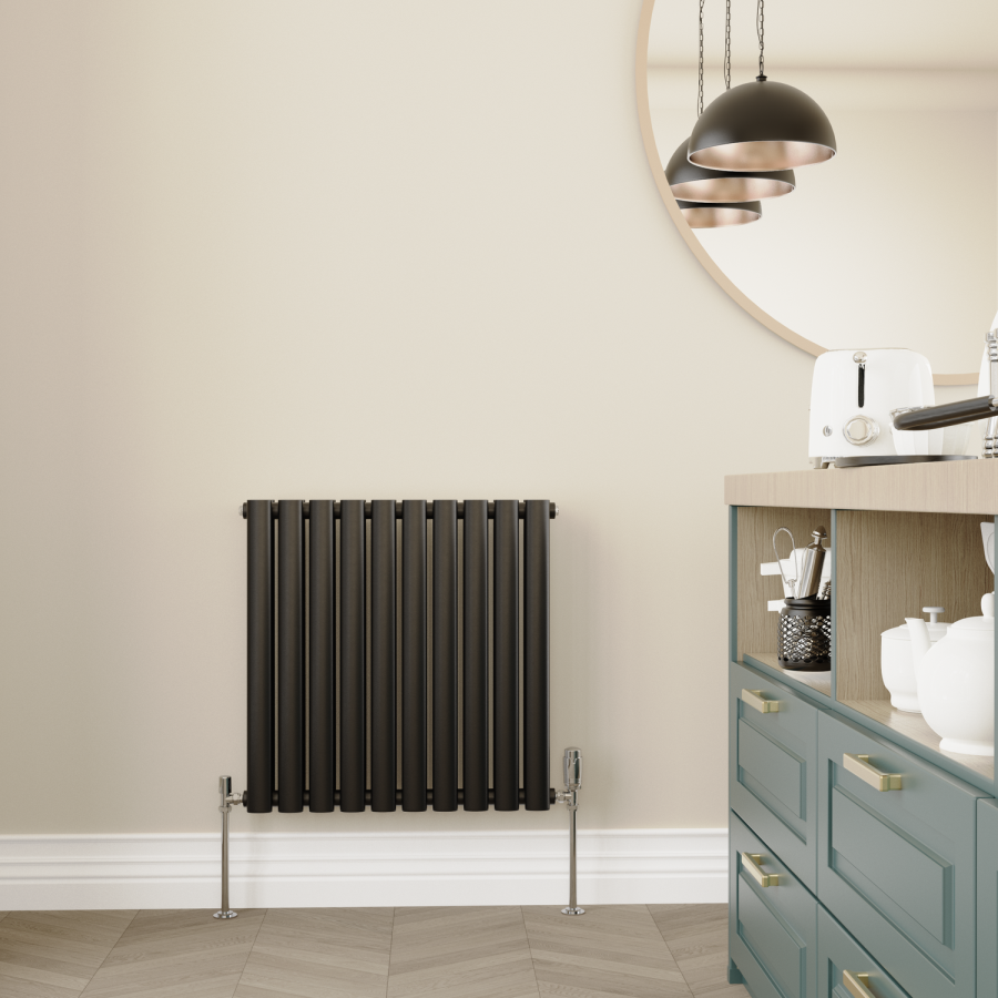 Elego Chrome Modern TRV Angled Thermostatic Radiator Valves With Lockshield