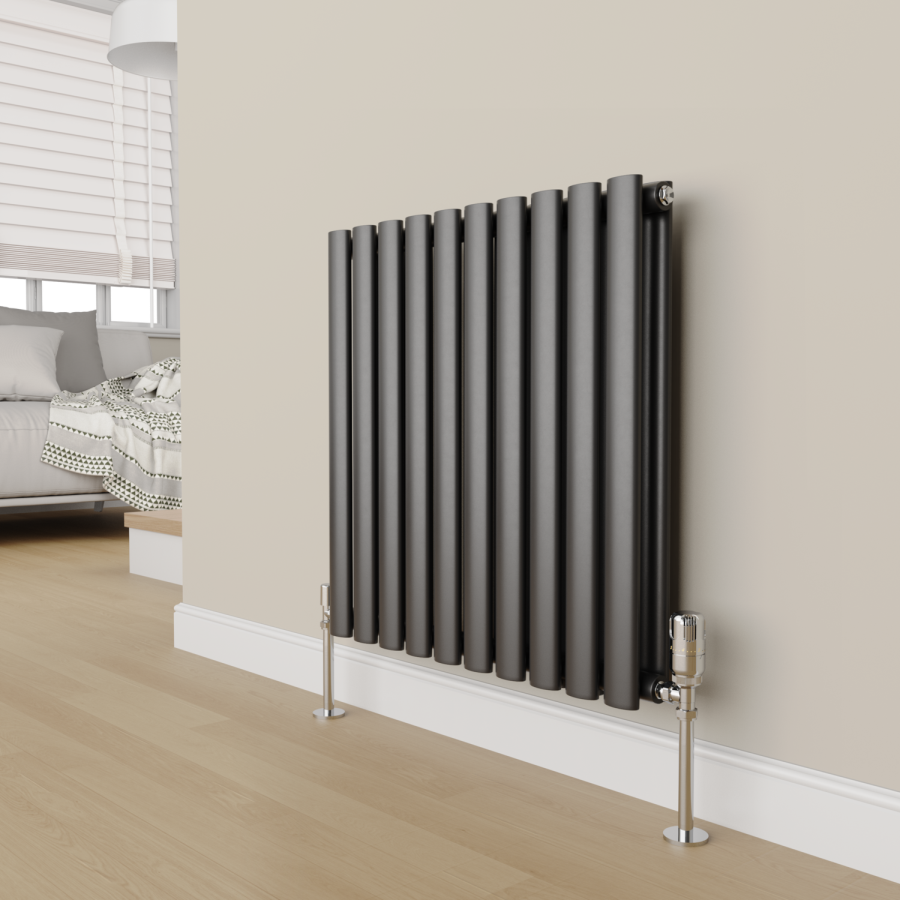 Elego Chrome  Modern TRV Angled Thermostatic Radiator Valves With Lockshield