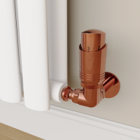 Elego Black Nickel Modern TRV Corner Thermostatic Radiator Valves With Lockshield