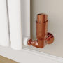 Elego Black Nickel Modern TRV Corner Thermostatic Radiator Valves With Lockshield