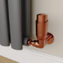 Elego Black Nickel Modern TRV Corner Thermostatic Radiator Valves With Lockshield