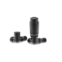 TRV-CN-2BN Elego Black Nickel Modern TRV Corner Thermostatic Radiator Valves With Lockshield
