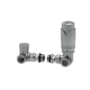 Elego Chrome Modern TRV Corner Thermostatic Radiator Valves With Lockshield