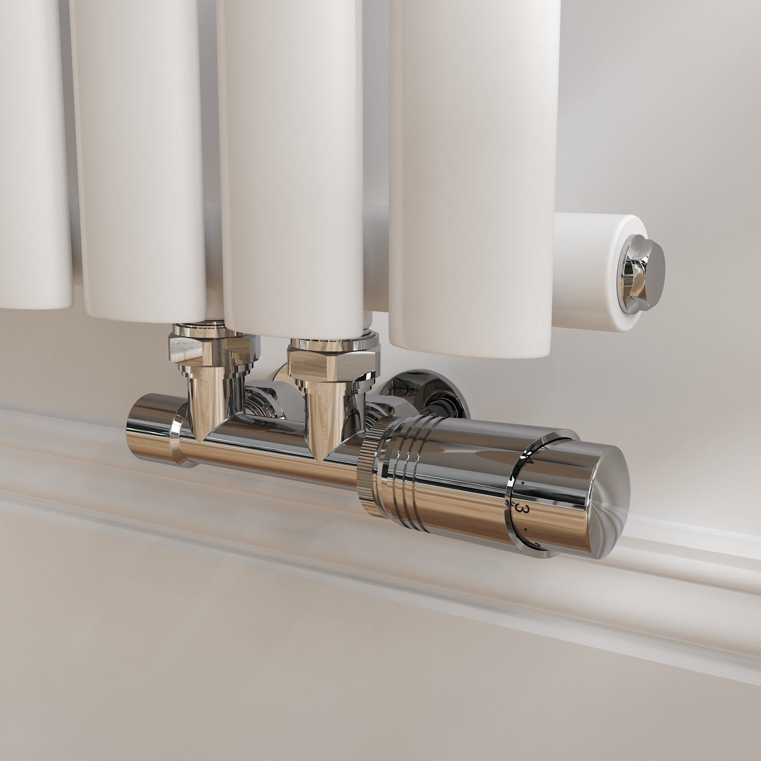 Elego Chrome Modern TRV H Block Angled Thermostatic Radiator Valves ...
