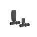 Elego Anthracite Gray Modern TRV Straight Thermostatic Radiator Valves With Lockshield