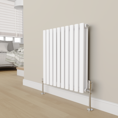 Elego Chrome Modern TRV Angled Thermostatic Radiator Valves With Lockshield