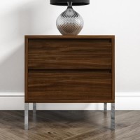 Travis Walnut 2 Drawer Bedside Table