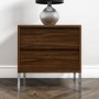 Travis Walnut 2 Drawer Bedside Table
